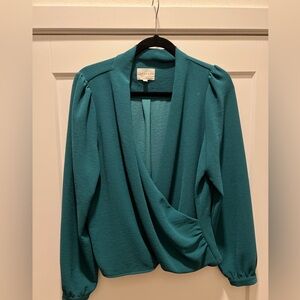 Sezane Abelia Draped Long Sleeve Top